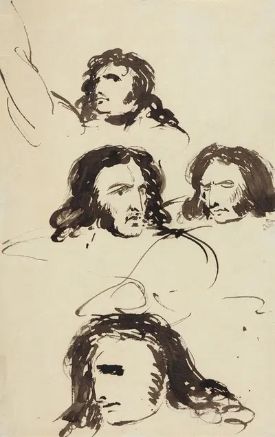 Portrait Studies by Benjamin Robert Haydon — digital art print download