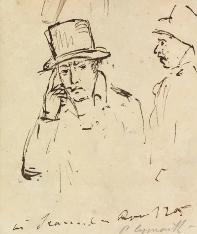 Studies of Men with Hats by Benjamin Robert Haydon — digital art print download
