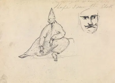 Study of a Seated Man, Wearing a Pointed Hat by Benjamin Robert Haydon, 1803 — digital art print download