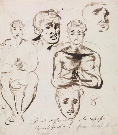 Study of Facial Expressions by Benjamin Robert Haydon — digital art print download