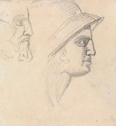 Study of Male Heads by Benjamin Robert Haydon — digital art print download