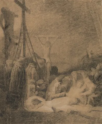 Study of the Crucifixion by Benjamin Robert Haydon — digital art print download