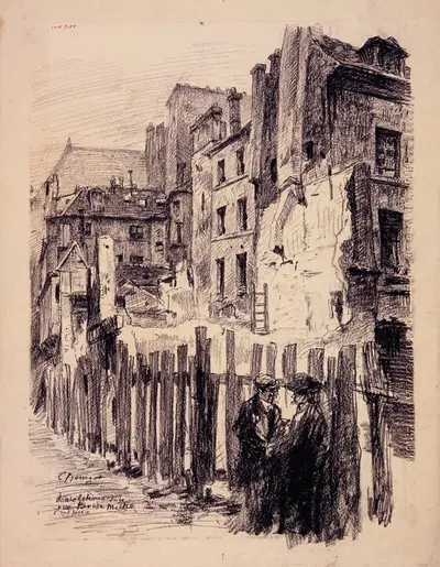 Démolition de l'immeuble nº4 rue Brisemiche by Camille Bourget, 1855-1912 — digital art print download