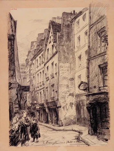 La rue de l'Hôtel de Ville by Камиль Бурже, 1855-1912 — digital art print download