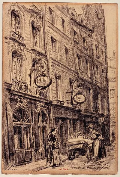 Rue de la Parcheminerie, marchande des quatre saisons by Камиль Бурже, 1855-1912 — digital art print download