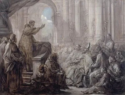 La prédication de saint Augustin devant Valère by Charles-André van Loo, 1755 — digital art print download