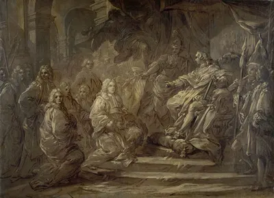 Louis XV recevant le corps de la Ville à l'occasion de la publication de la paix de 1739 by Charles-André van Loo,…