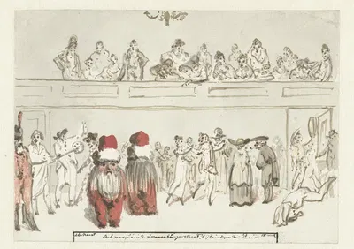 Bal masqué in de Zwanenburgerstraat (dagboek, 26 maart) by Christiaan Andriessen, 1805 - 1808 — digital art print download