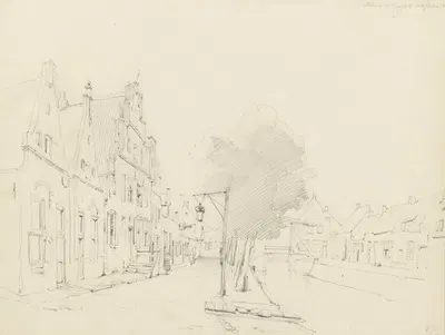 Gezicht op de gracht te Hasselt by Корнелис Спрингер, 1861 — digital art print download