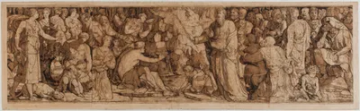 Le frappement du rocher, Etude pour un fragment du pavage de la cathédrale de Sienne by Domenico Beccafumi — digital art…