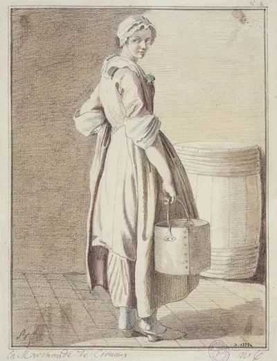 La marchande de Cernaux by Эдме Бушардон, 1698 - 1762 — digital art print download