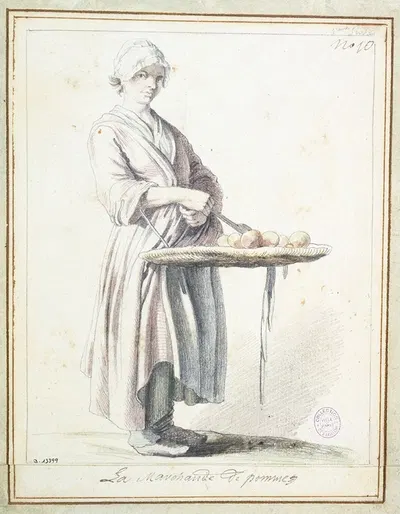 La marchande de pommes by Эдме Бушардон, 1698 - 1762 — digital art print download