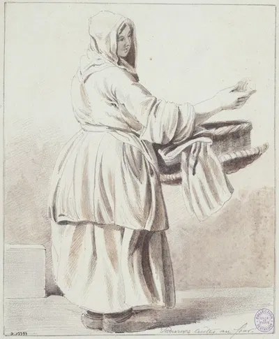 La marchande de pommes by Эдме Бушардон, 1698 - 1762 — digital art print download