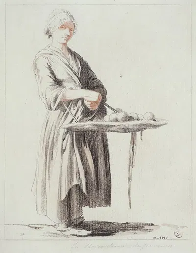 La marchande de pommes by Эдме Бушардон, 1698 - 1762 — digital art print download