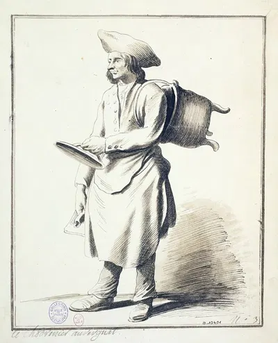 Le chaudronnier auvergnat by Эдме Бушардон, 1698 - 1762 — digital art print download