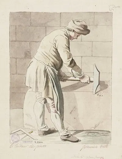 Le tailleur de pierre, première suite by Эдме Бушардон, 1698 - 1762 — digital art print download