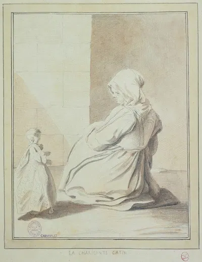 Les cris de Paris. La charmante Catin by Эдме Бушардон, 1698 - 1762 — digital art print download