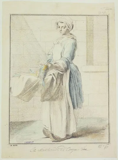 Les cris de Paris. La marchande de carpe vive by Эдме Бушардон, 1698 - 1762 — digital art print download