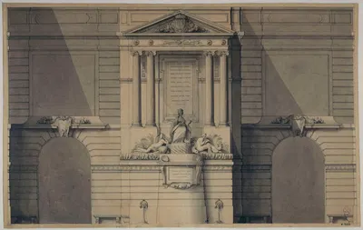 Projet pour la fontaine de la rue de Grenelle by Эдме Бушардон, 1698 - 1762 — digital art print download