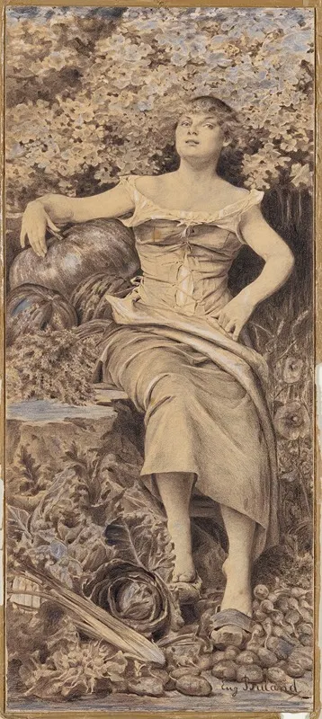 Etude pour la gravure [La Terre] by Южен Булан, 1889 — digital art print download