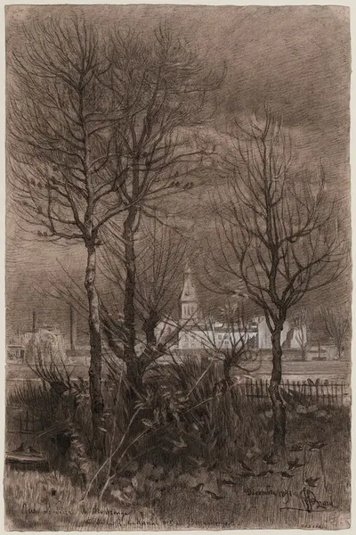 Vue de l'église Saint-Pierre de Montrouge prise du Grand-Montrouge by Феликс Брар, 1891 — digital art print download