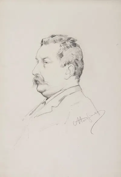 szkic do portretu mężczyzny by Ferdynand Bryll, 1883-1886 — digital art print download