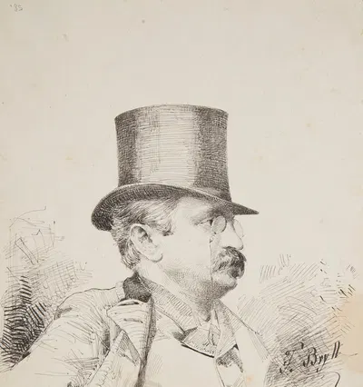 Kazimierz Zalewski [1849-1919] polski dramatopisarz, publicysta i tłumacz by Ferdynand Bryll, 1883-1886 — digital art print…