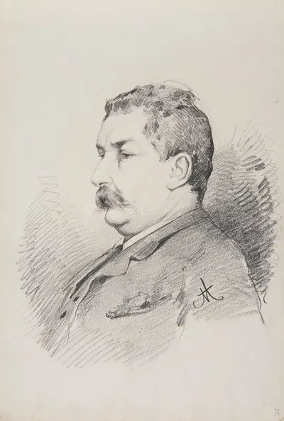 portret mężczyzny w średnim wieku by Ferdynand Bryll, 1883 - 1886 — digital art print download
