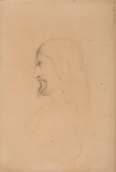 szkic portretowy mężczyzny z brodą i wąsami by Ferdynand Bryll, 1883-1886 — digital art print download
