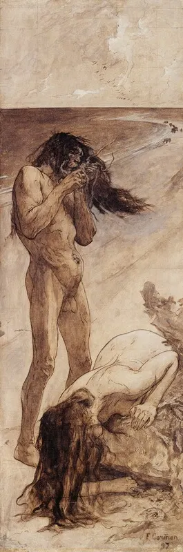 Les mangeurs de crabe by Фернан Кормон, 1897 — digital art print download