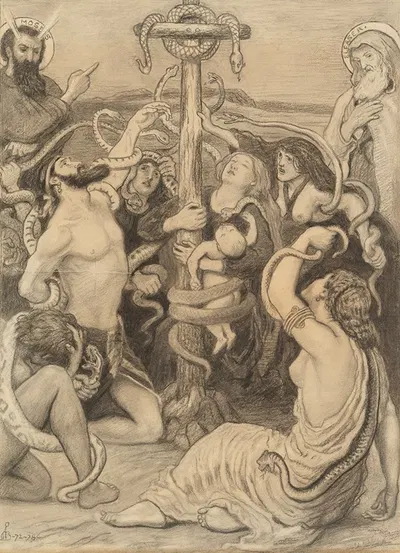 Moses and the Brazen Serpent by Форд Мадокс Браун, 1872-1878 — digital art print download