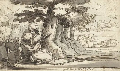 Venus en Adonis in een omhelzing verwikkeld by Жерар тер Борх, 1616 — digital art print download