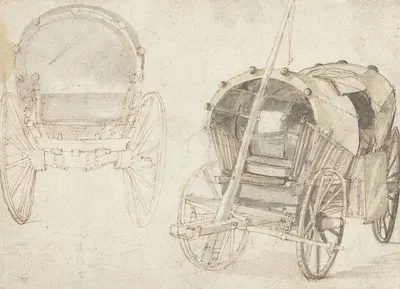 Twee reiswagens by Гиллис Нейтс, 1633 - 1687 — digital art print download