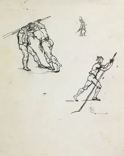 3 croquis de rameurs by Guillaume Boichot, 1735 - 1815 — digital art print download
