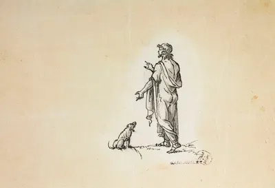Homme drapé et son chien by Guillaume Boichot, 1735 - 1815 — digital art print download