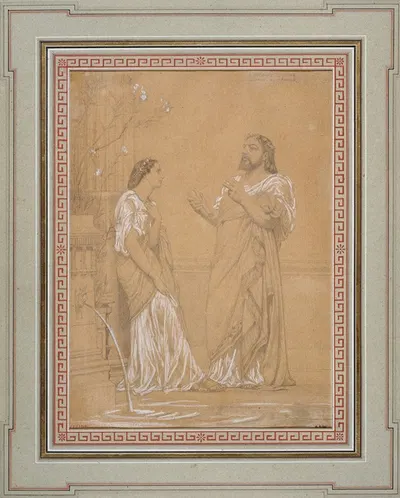 Portrait de Théophile Gautier et de Melle Favart en costumes romains by Гюстав Буланже, 1855-1865 — digital art print…