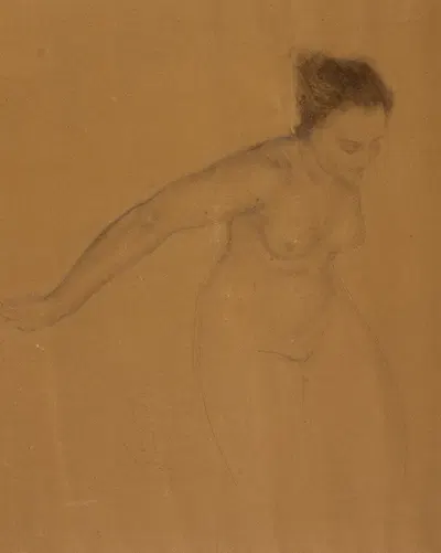 Etude pour 'Le sommeil fleuri'; Femme nue couchée by Генри Каро-Дельваль — digital art print download