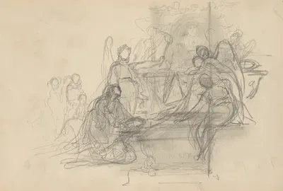 'Od Polek' – szkic kompozycji przedstawiającej apoteozę króla Jana III Sobieskiego by Генрик Симирядзкий, 1883 — digital…