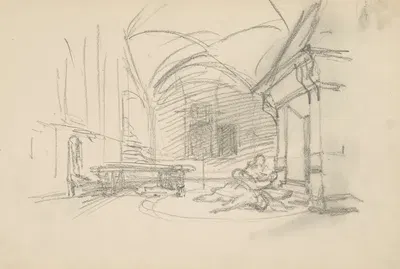 szkic sceny we wnętrzu by Генрик Симирядзкий, 1883 — digital art print download