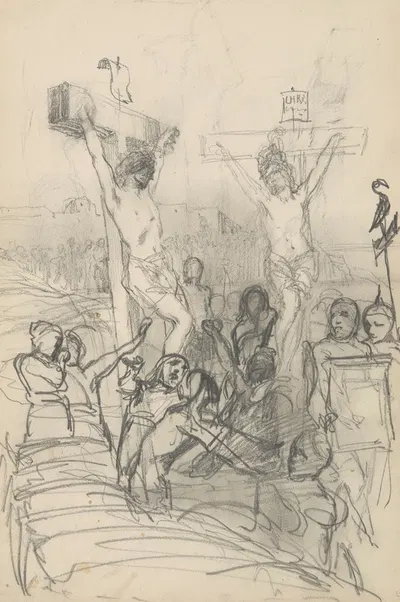 szkic do obrazu 'Golgota' by Генрик Симирядзкий, 1883 — digital art print download