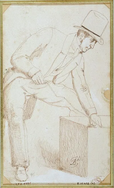 Portrait d'un ingénieur en train de métrer by Игнас Франсуа Боннум, 1855-1861 — digital art print download