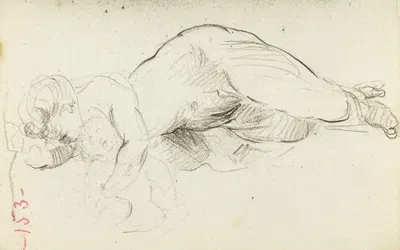 Etude de femme nue allongée avec un bébé by Жан-Батист Карпо, 1872 — digital art print download