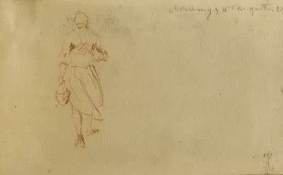 Etude d'une femme de dos marchant by Жан-Батист Карпо, 1874 — digital art print download