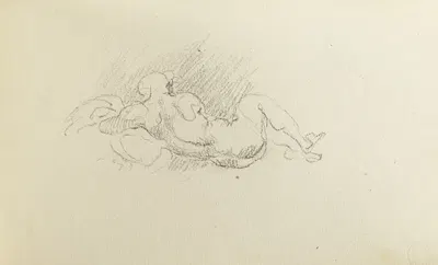 Etude pour un homme allongé de dos by Жан-Батист Карпо, 1874 — digital art print download