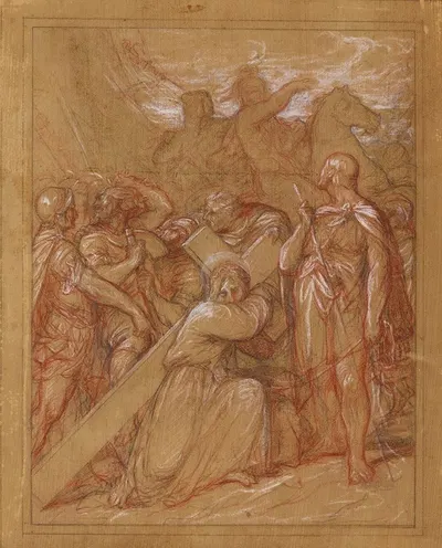 Etude pour un chemin de croix; Jésus tombe pour la troisième fois by Jean-François Brémond — digital art print download