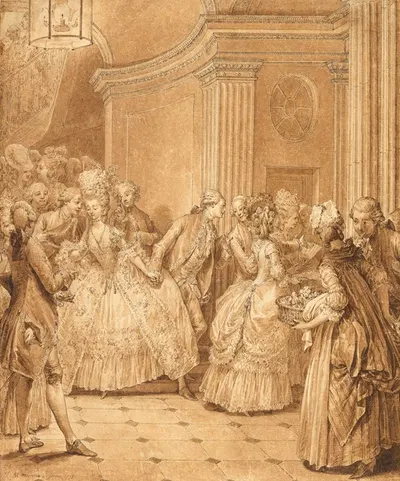 After the opera (‘La sortie de l’opéra’) by Жан-Мишель Моро, 1778 — digital art print download