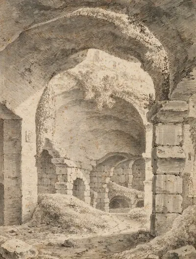 View of the interior of the Colosseum, Rome by Иоганн Франц Эрмельс — digital art print download