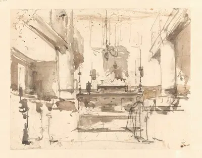 Interieur van een synagoge by Johannes Bosboom, 1827 - 1891 — digital art print download