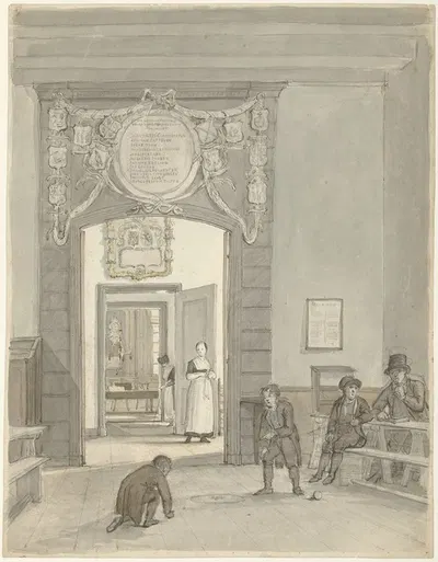 Doorkijk naar de Herenkamer van Evangelisch Lutherse Diaconie en Bestedelingenhuis op de Nieuwe Keizersgracht by Johannes…