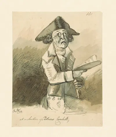 Man op een schilderijenveiling by John Nixon, 1792 — digital art print download